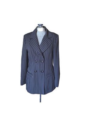 Women's A Wear Blazer Size 8 Black Pinstripe